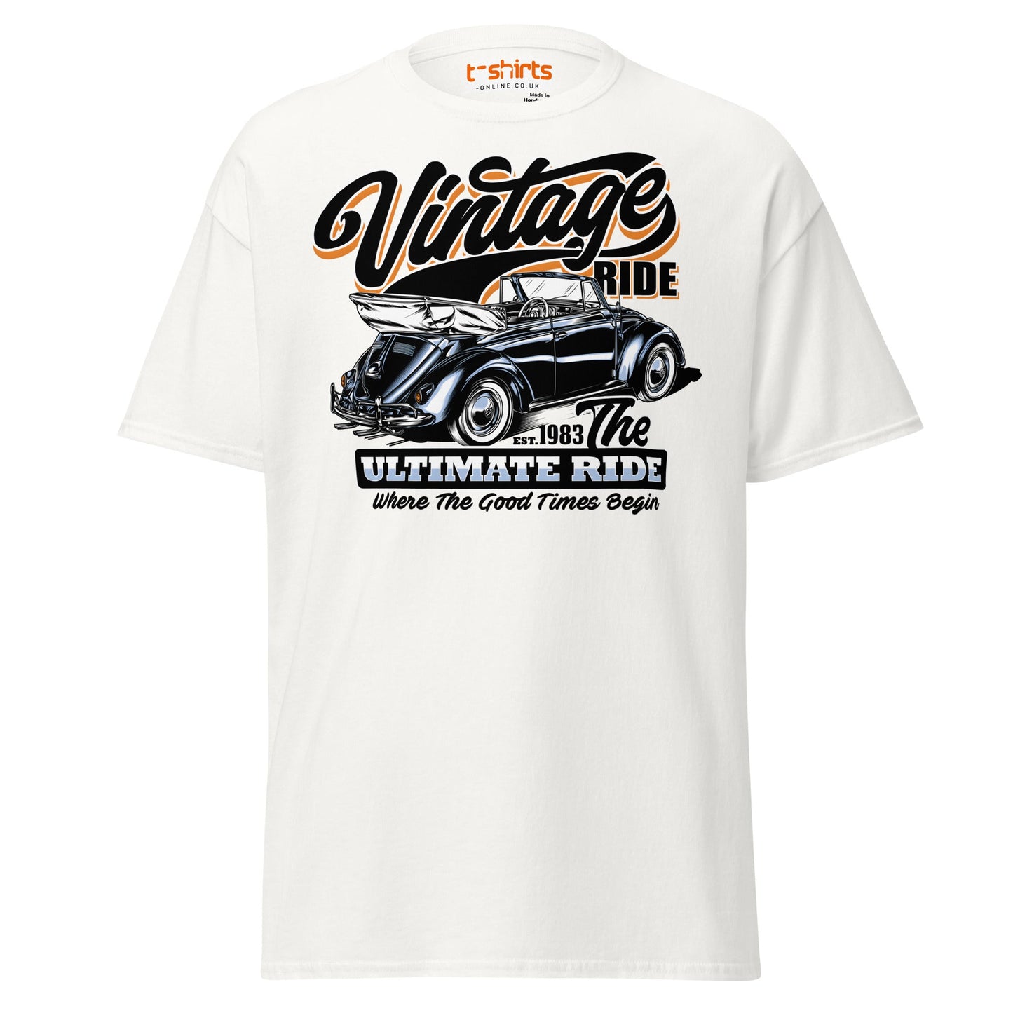 Vintage Ride T-Shirt – Classic Car Lovers Tee - White - T-Shirts Online