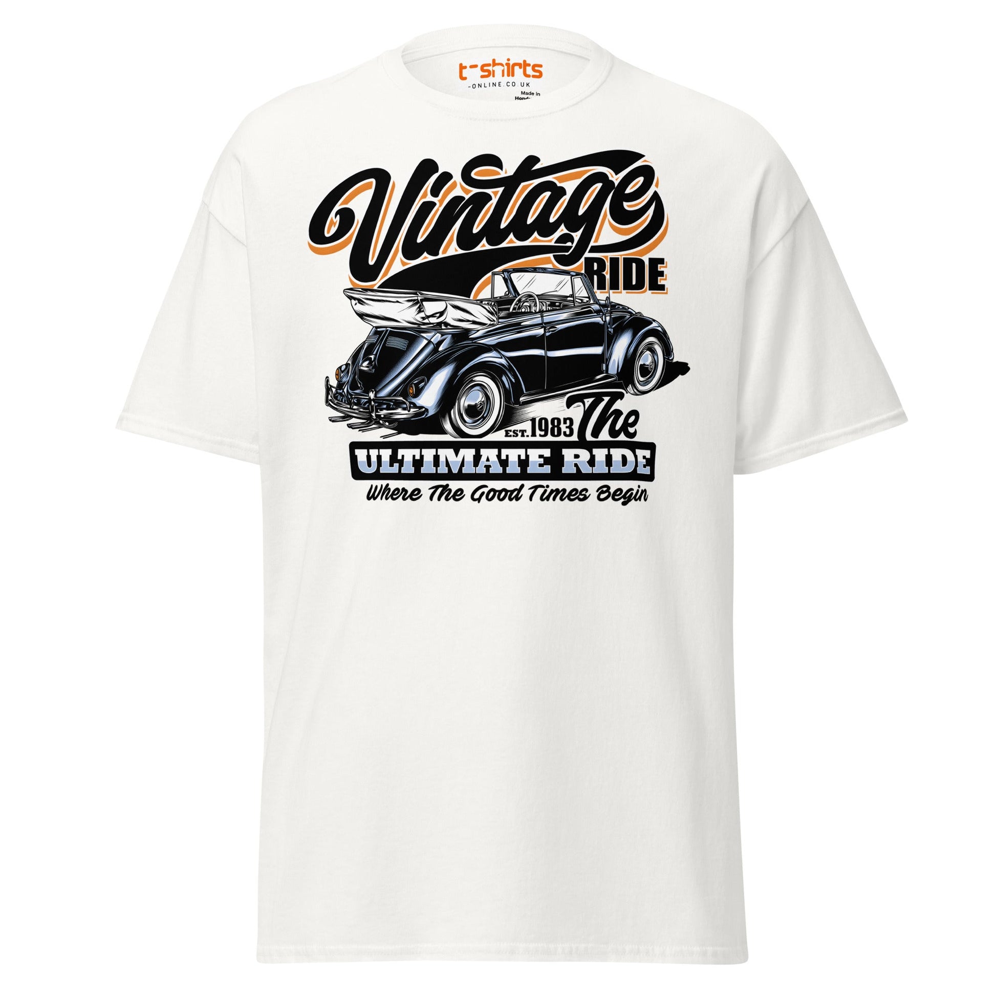 Vintage Ride T-Shirt – Classic Car Lovers Tee - White - T-Shirts Online