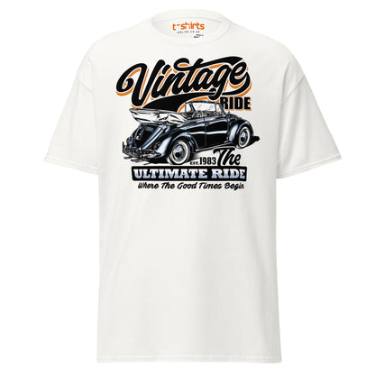 Vintage Ride T-Shirt – Classic Car Lovers Tee - White - T-Shirts Online
