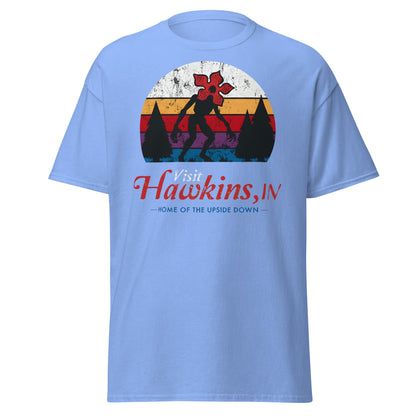 Visit Hawkins IN Home of the Upside Down T-Shirt - Carolina Blue - T-Shirts Online