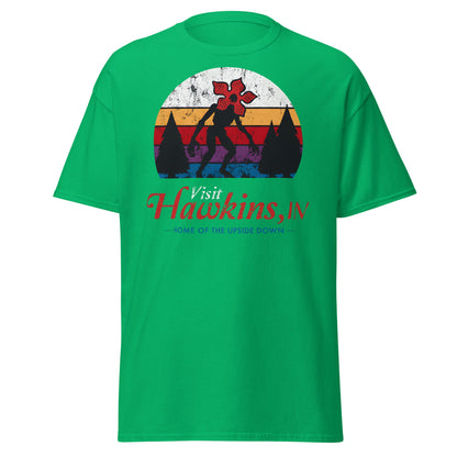 Visit Hawkins IN Home of the Upside Down T-Shirt - Irish Green - T-Shirts Online