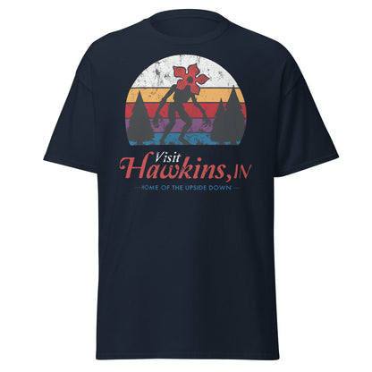 Visit Hawkins IN Home of the Upside Down T-Shirt - Navy - T-Shirts Online