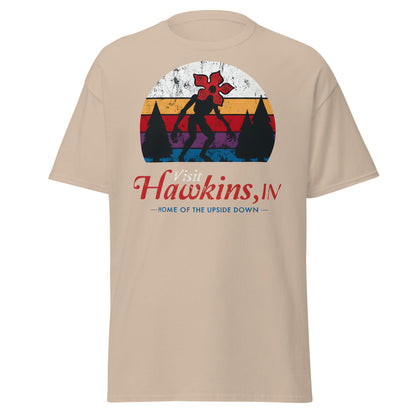 Visit Hawkins IN Home of the Upside Down T-Shirt - Sand - T-Shirts Online