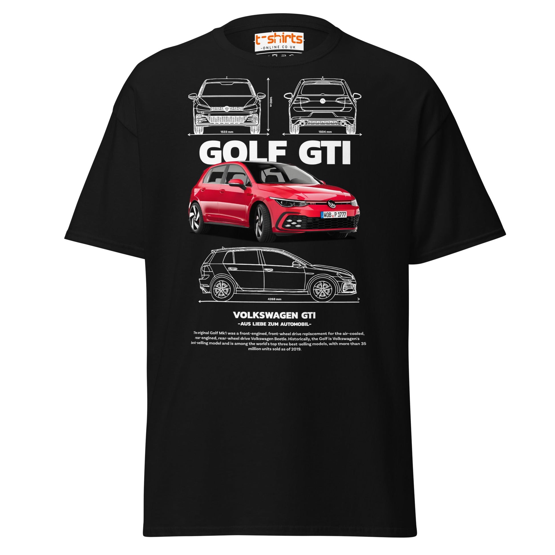 Volkswagen Golf GTI T-Shirt | Hot Hatch Car Tee - Black - T-Shirts Online