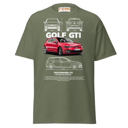 Volkswagen Golf GTI T-Shirt | Hot Hatch Car Tee - Military Green - T-Shirts Online