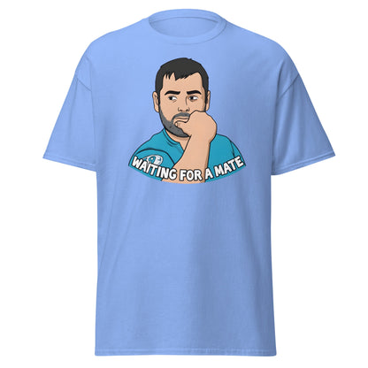 Waiting for a Mate T-Shirt Funny Single Guy Cartoon - Carolina Blue - T-Shirts Online