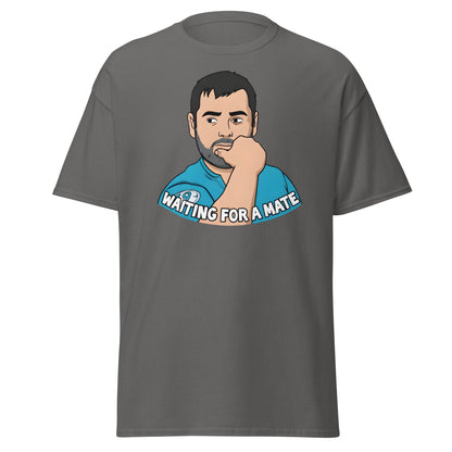 Waiting for a Mate T-Shirt Funny Single Guy Cartoon - Charcoal - T-Shirts Online