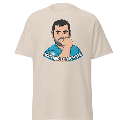 Waiting for a Mate T-Shirt Funny Single Guy Cartoon - Natural - T-Shirts Online