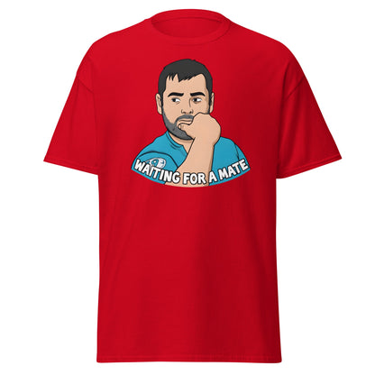 Waiting for a Mate T-Shirt Funny Single Guy Cartoon - Red - T-Shirts Online