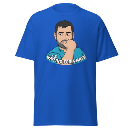 Waiting for a Mate T-Shirt Funny Single Guy Cartoon - Royal - T-Shirts Online