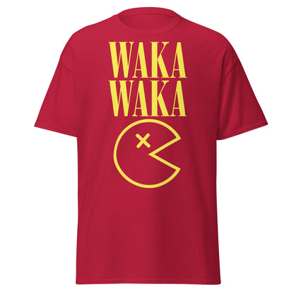 WAKA WAKA Pac - Man Parody T-Shirt | Funny Retro Tee - Cardinal - T-Shirts Online