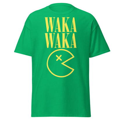 WAKA WAKA Pac - Man Parody T-Shirt | Funny Retro Tee - Irish Green - T-Shirts Online