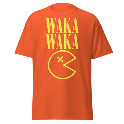 WAKA WAKA Pac - Man Parody T-Shirt | Funny Retro Tee - Orange - T-Shirts Online