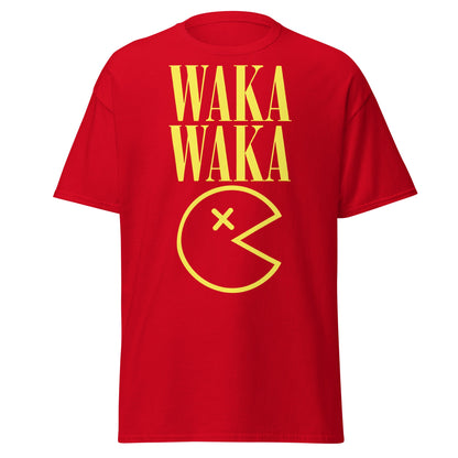 WAKA WAKA Pac - Man Parody T-Shirt | Funny Retro Tee - Red - T-Shirts Online