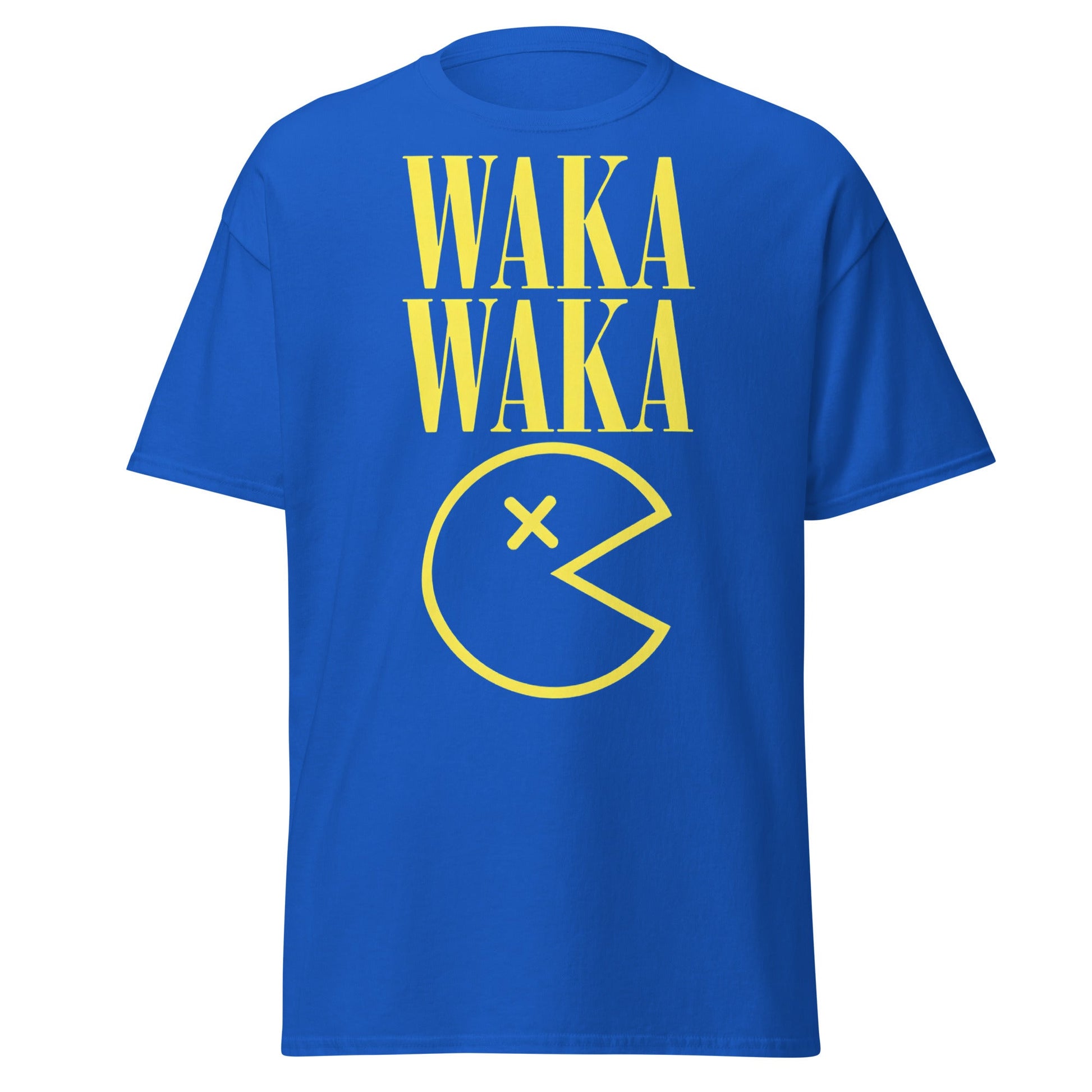WAKA WAKA Pac - Man Parody T-Shirt | Funny Retro Tee - Royal - T-Shirts Online