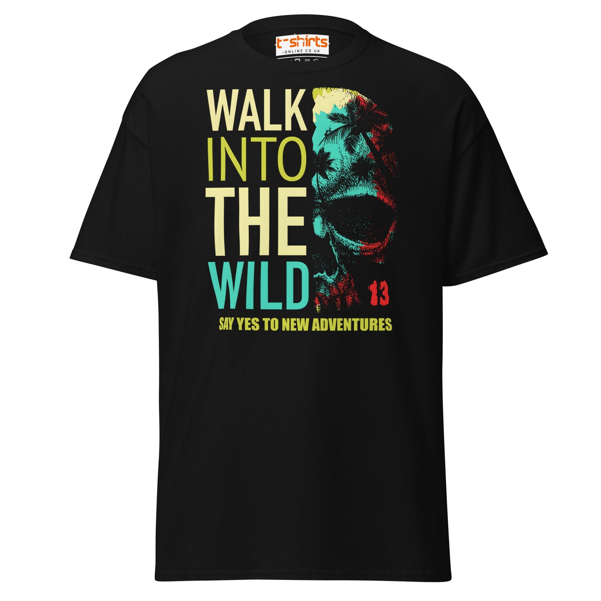Walk Into The Wild T-Shirt – Adventure Travel Tee - Black - T-Shirts Online