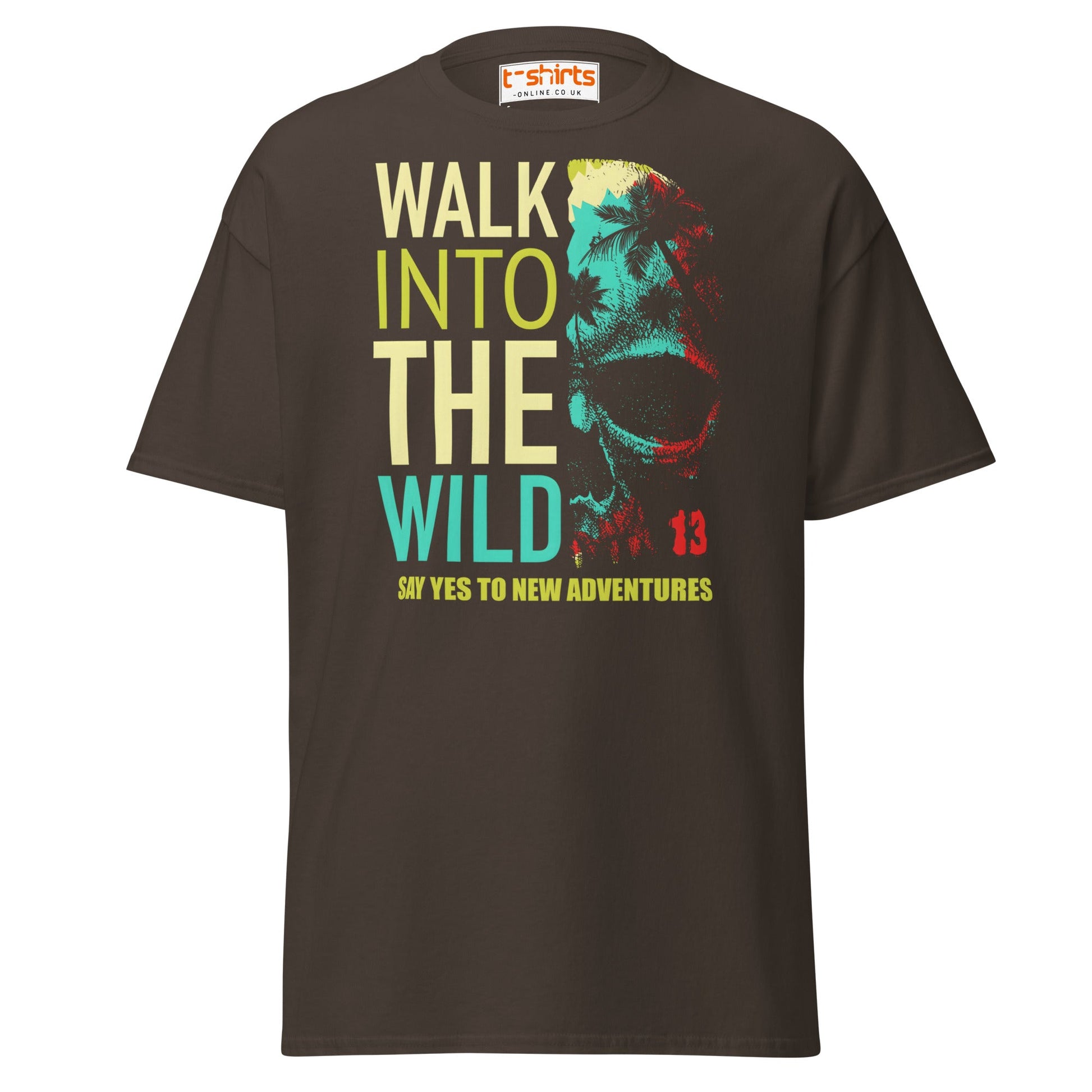 Walk Into The Wild T-Shirt – Adventure Travel Tee - Dark Chocolate - T-Shirts Online