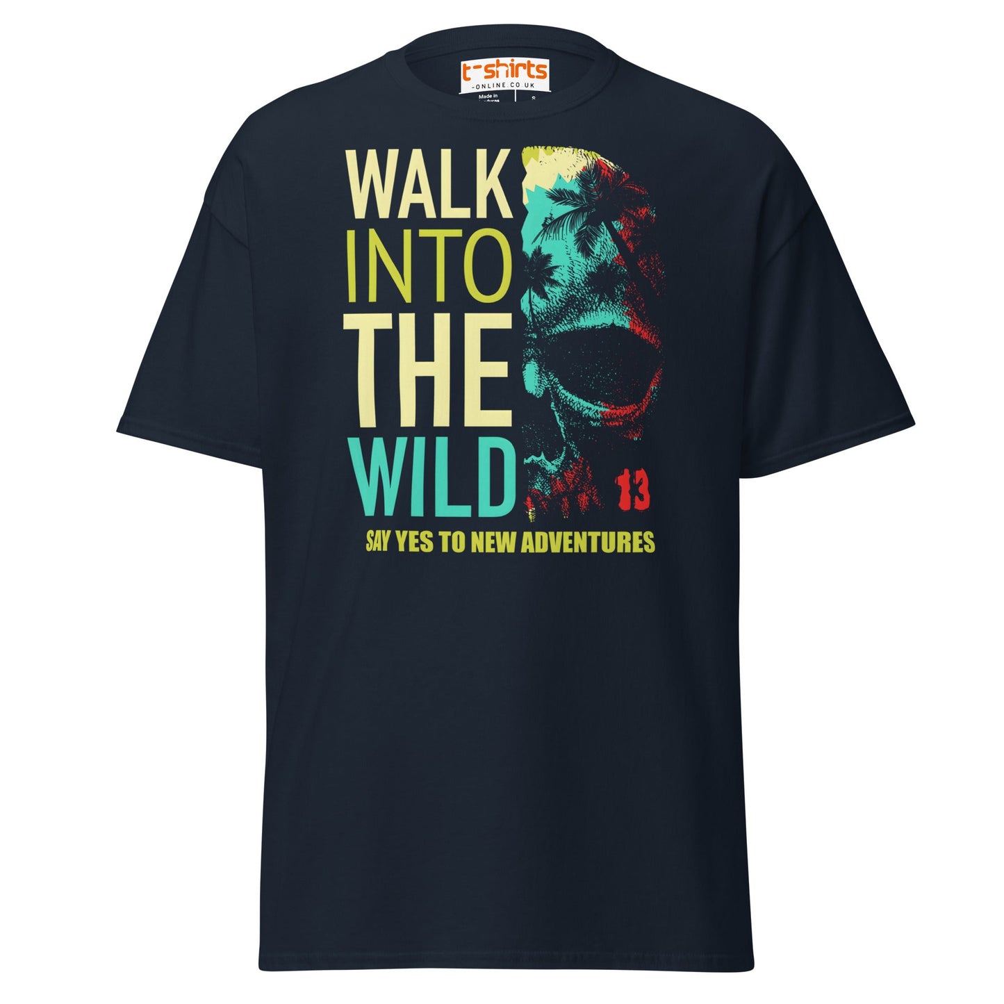 Walk Into The Wild T-Shirt – Adventure Travel Tee - Navy - T-Shirts Online