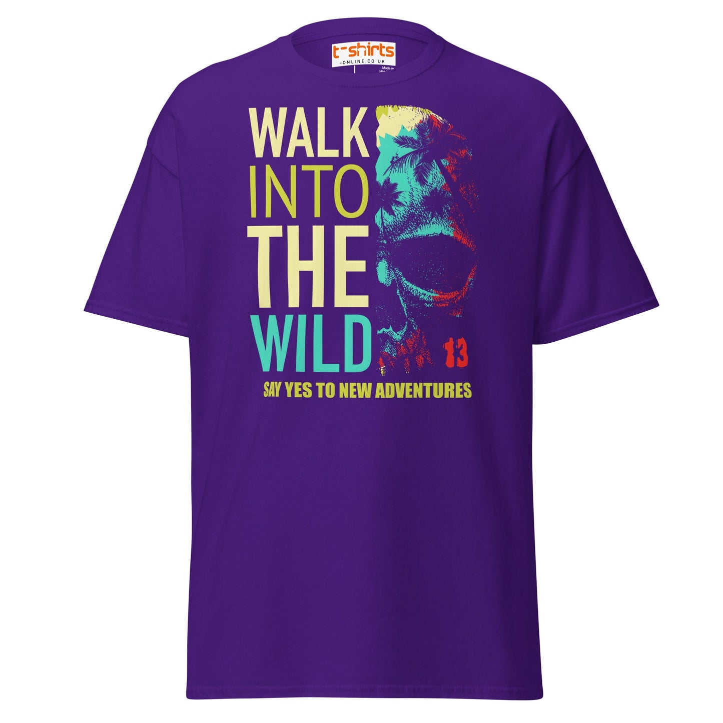 Walk Into The Wild T-Shirt – Adventure Travel Tee - Purple - T-Shirts Online