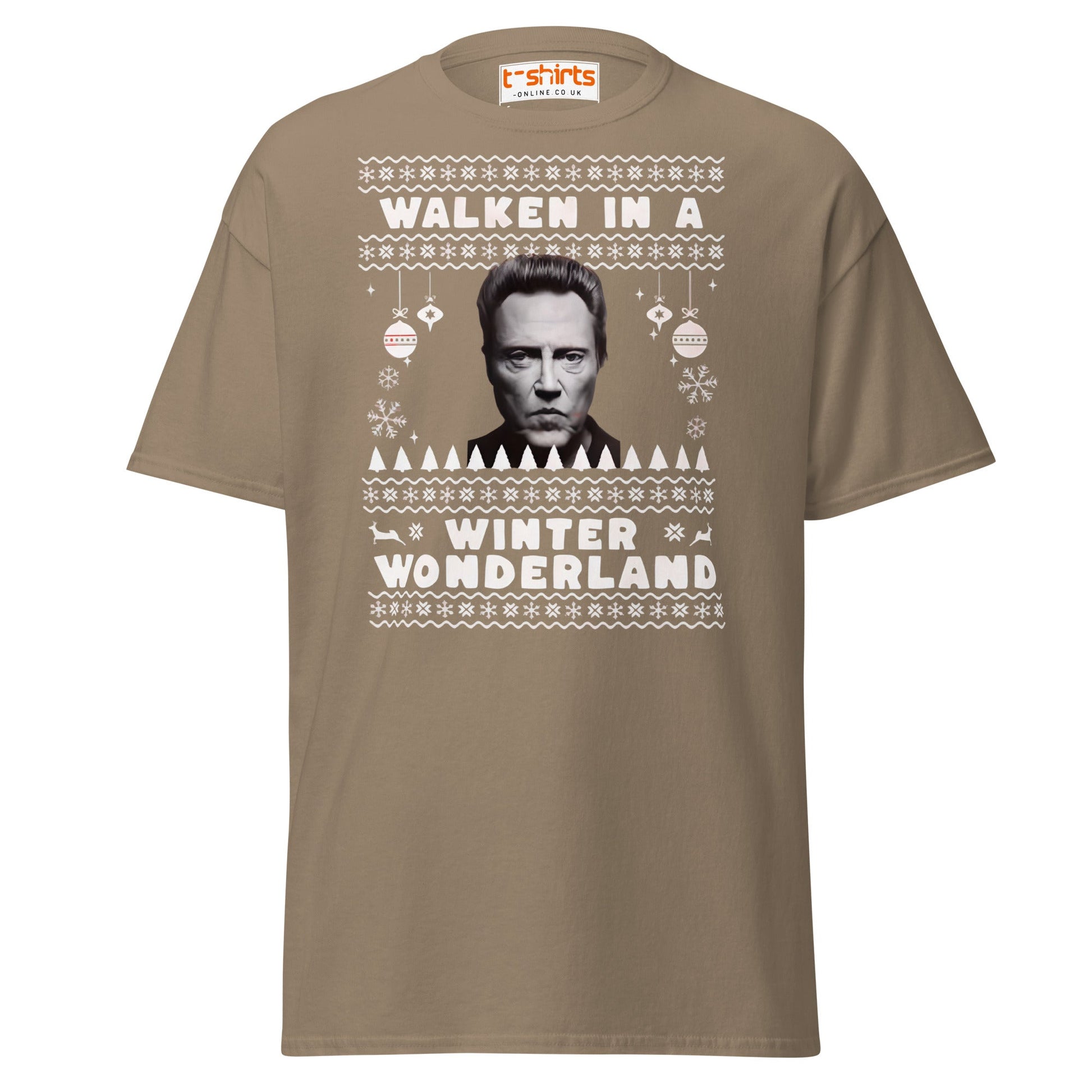 Walken in a Winter Wonderland T-Shirt | Funny Xmas Tee - Brown Savana - T-Shirts Online