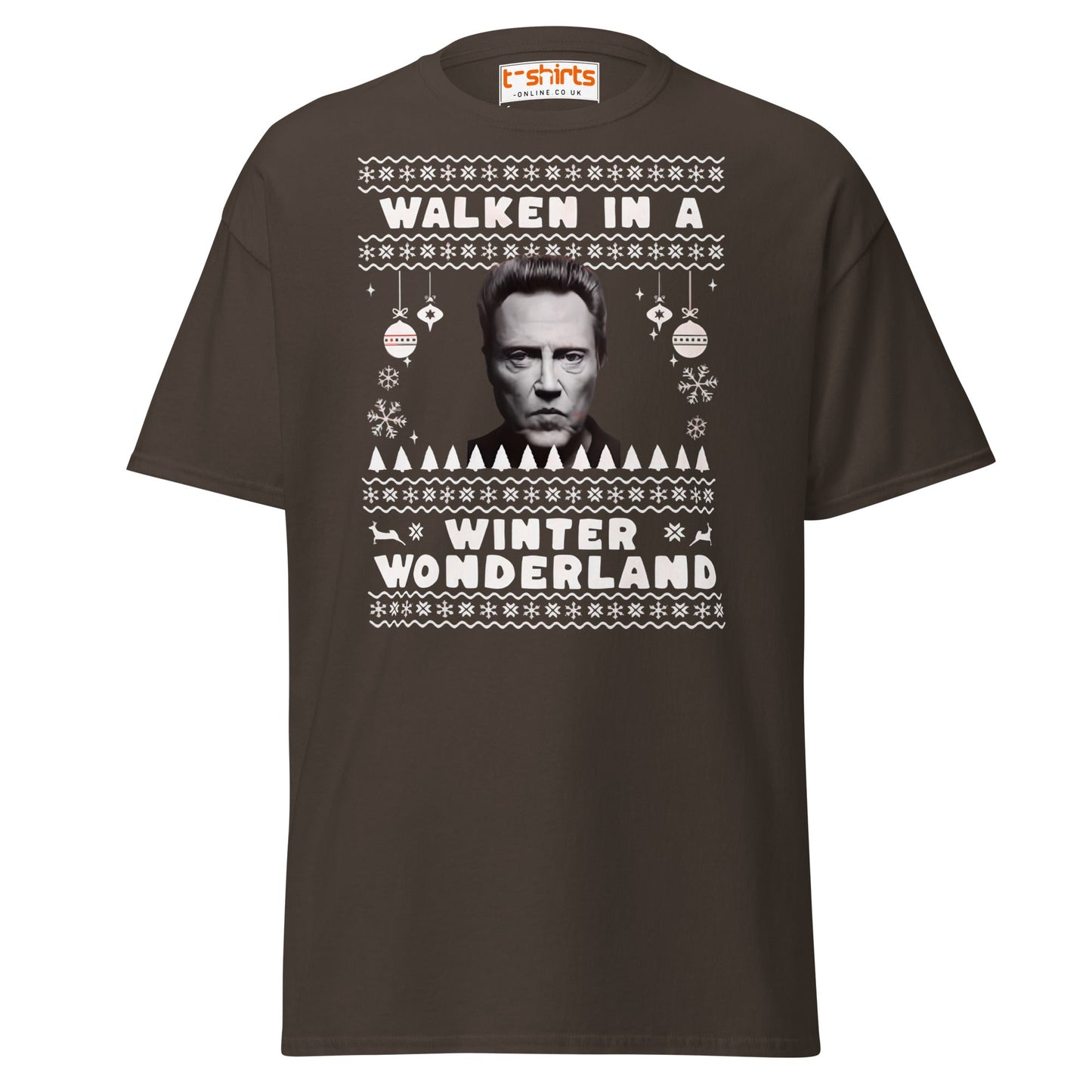 Walken in a Winter Wonderland T-Shirt | Funny Xmas Tee - Dark Chocolate - T-Shirts Online