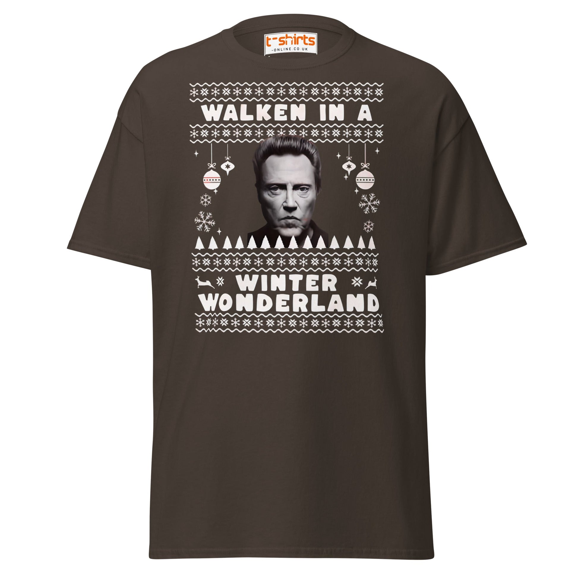 Walken in a Winter Wonderland T-Shirt | Funny Xmas Tee - Dark Chocolate - T-Shirts Online