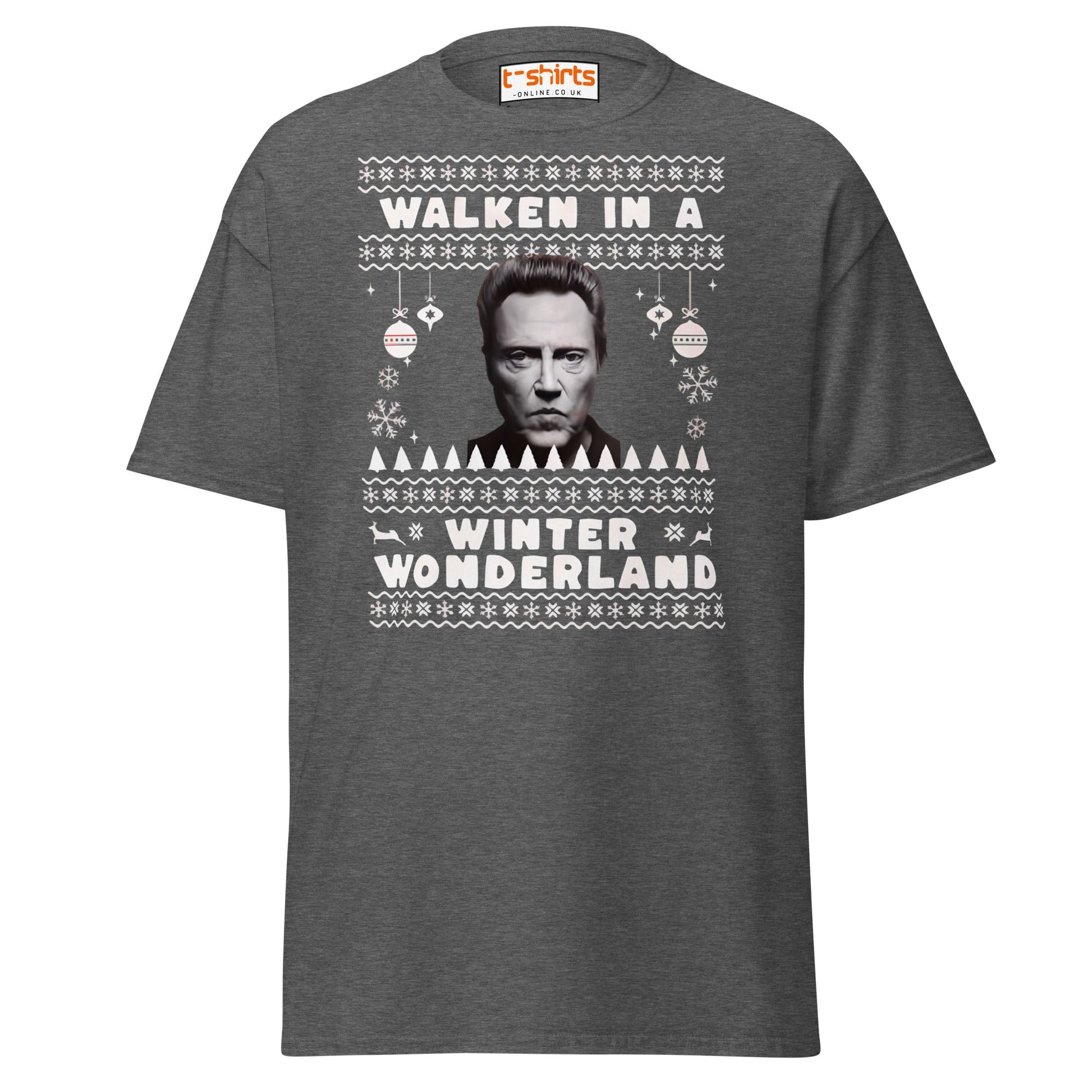Walken in a Winter Wonderland T-Shirt | Funny Xmas Tee - Dark Heather - T-Shirts Online
