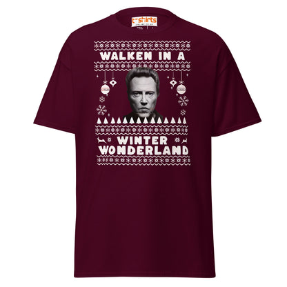 Walken in a Winter Wonderland T-Shirt | Funny Xmas Tee - Maroon - T-Shirts Online