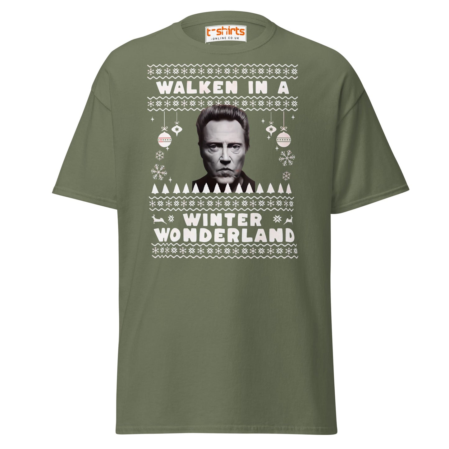 Walken in a Winter Wonderland T-Shirt | Funny Xmas Tee - Military Green - T-Shirts Online