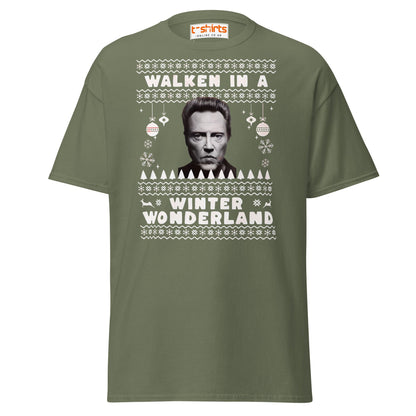 Walken in a Winter Wonderland T-Shirt | Funny Xmas Tee - Military Green - T-Shirts Online