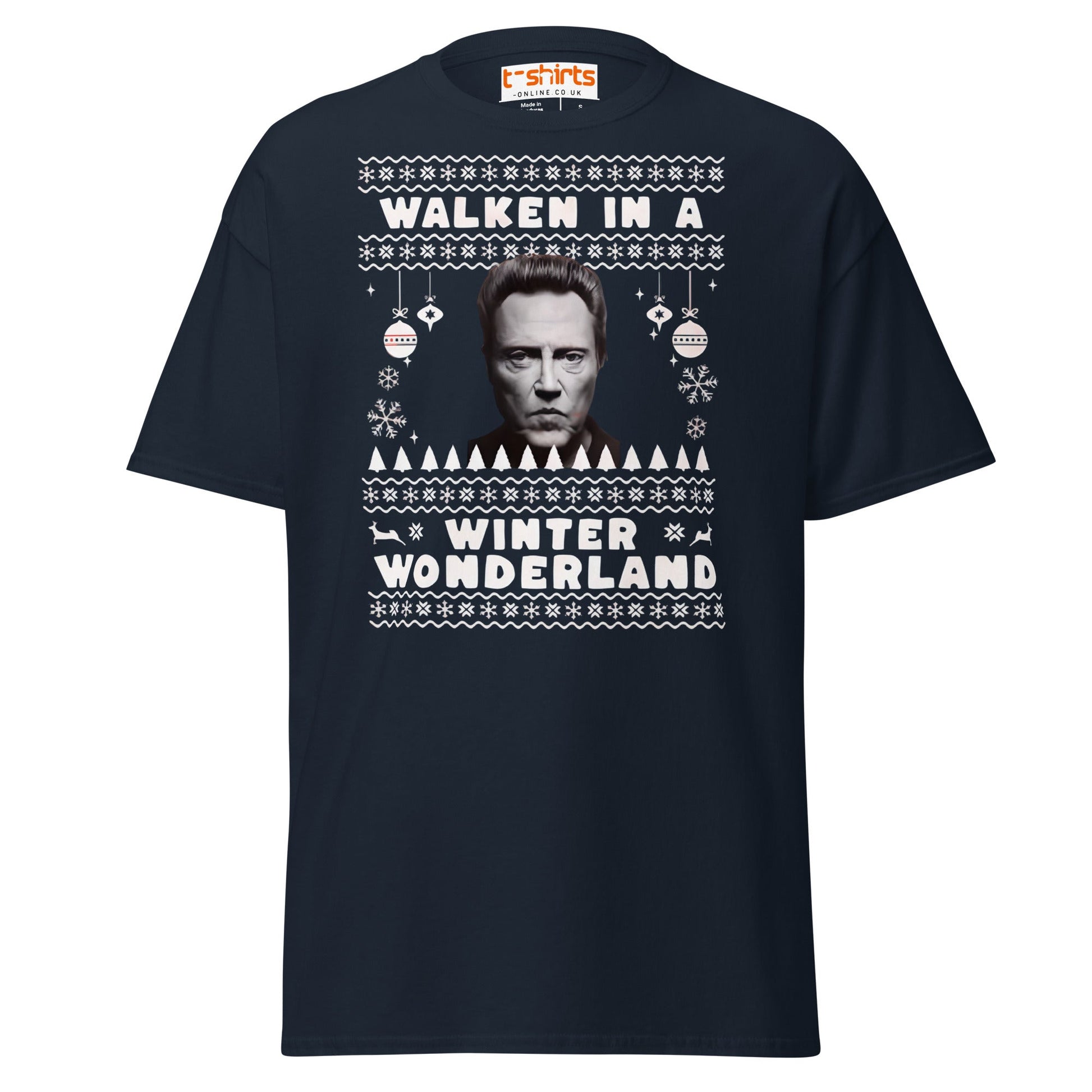 Walken in a Winter Wonderland T-Shirt | Funny Xmas Tee - Navy - T-Shirts Online