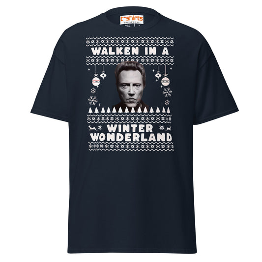 Walken in a Winter Wonderland T-Shirt | Funny Xmas Tee - Navy - T-Shirts Online
