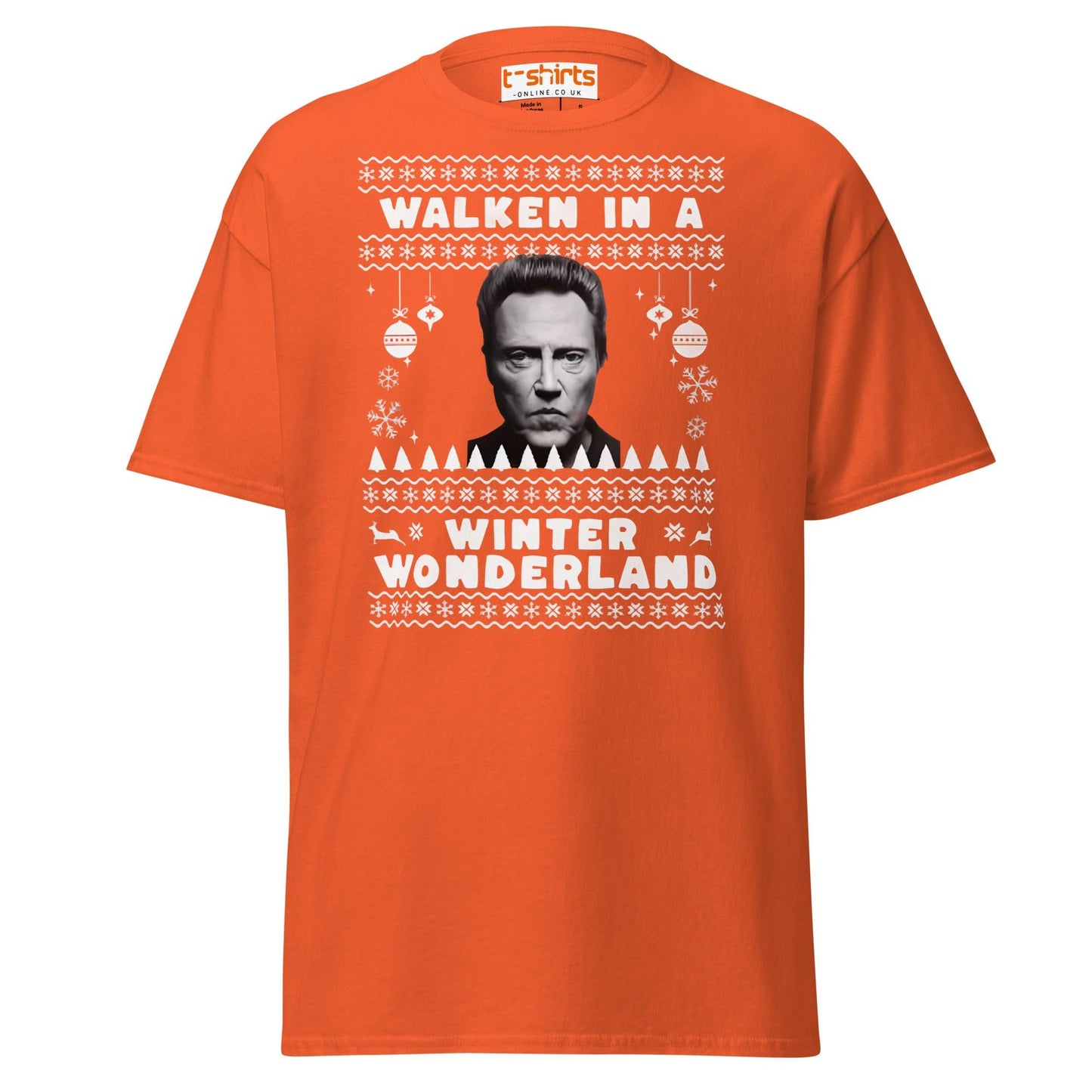 Walken in a Winter Wonderland T-Shirt | Funny Xmas Tee - Orange - T-Shirts Online