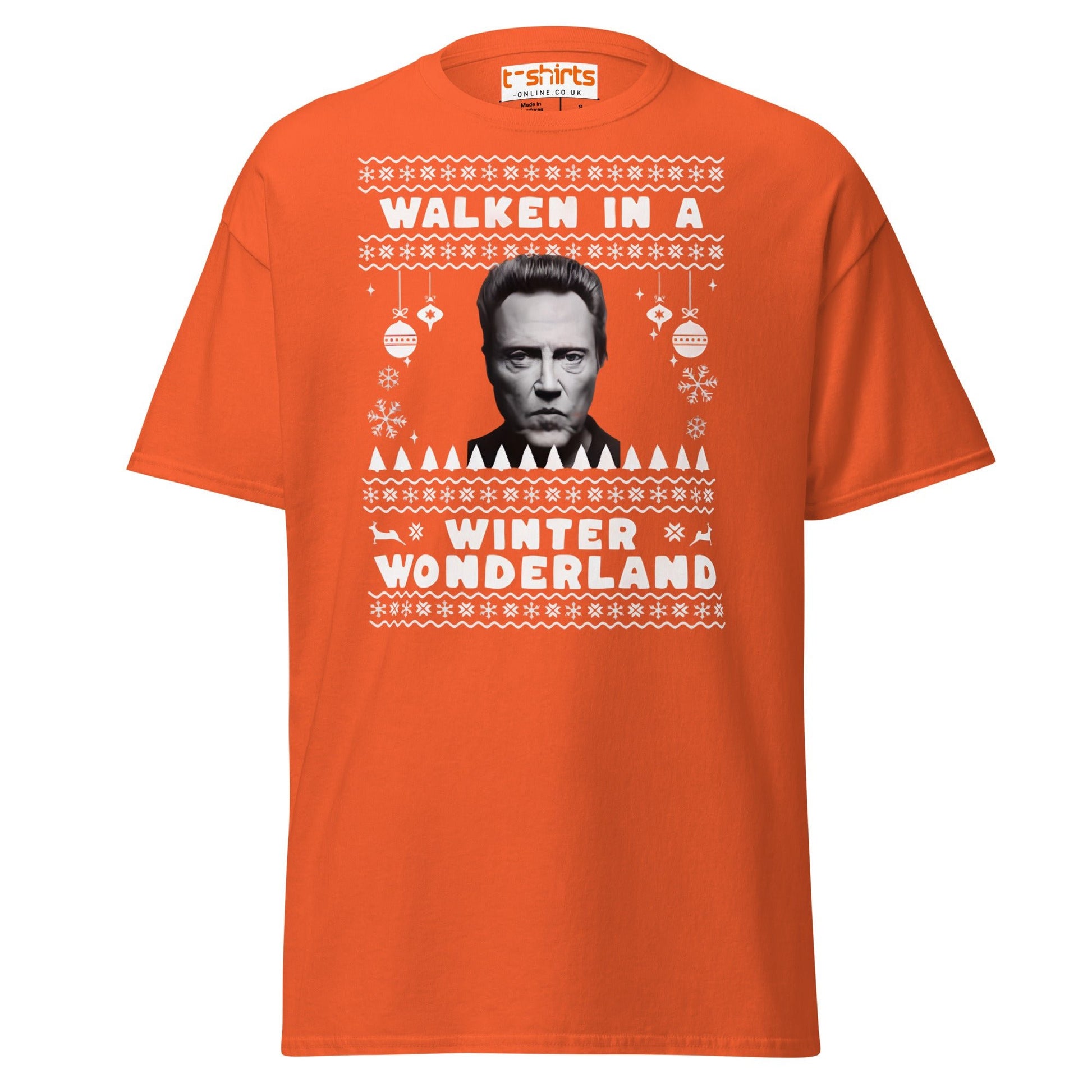Walken in a Winter Wonderland T-Shirt | Funny Xmas Tee - Orange - T-Shirts Online