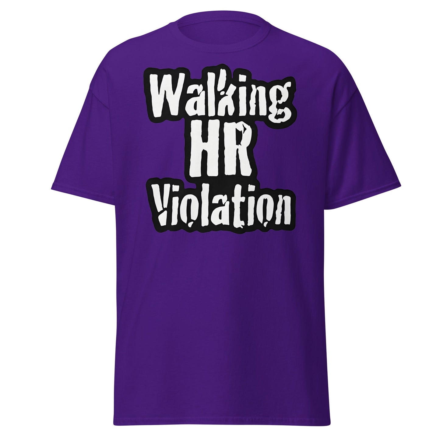 Walking HR Violation T-Shirt – Funny Workplace Humour Tee - Purple - T-Shirts Online