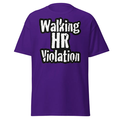 Walking HR Violation T-Shirt – Funny Workplace Humour Tee - Purple - T-Shirts Online