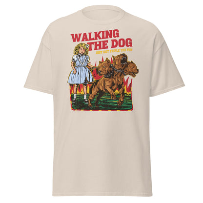 Walking the Dog Triple Fun T-Shirt - Natural - T-Shirts Online