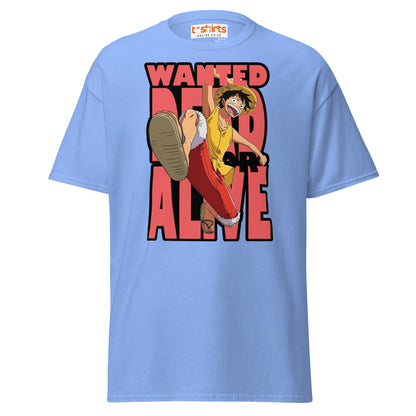 Wanted Dead or Alive Anime T-Shirt | Bold Kick Tee - Carolina Blue - T-Shirts Online