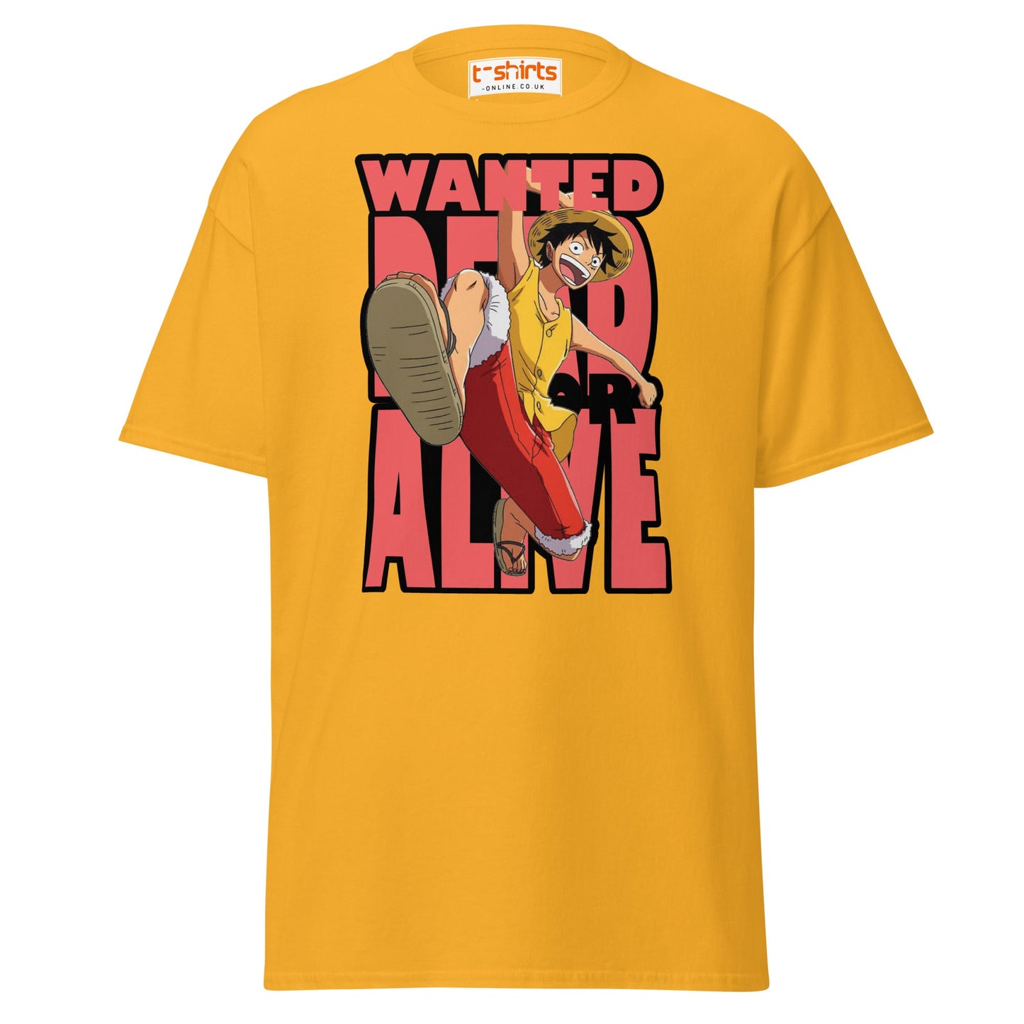 Wanted Dead or Alive Anime T-Shirt | Bold Kick Tee - Gold - T-Shirts Online