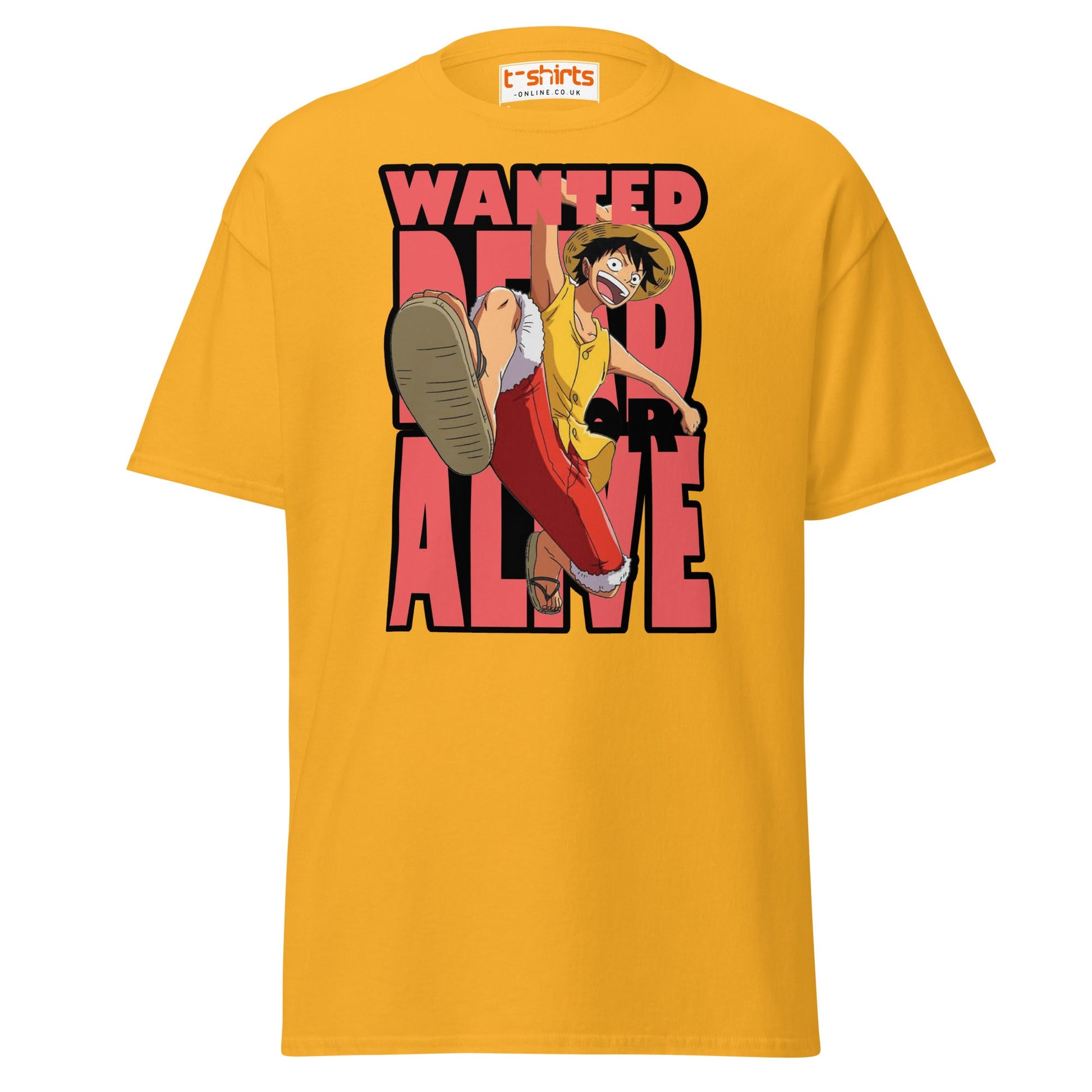Wanted Dead or Alive Anime T-Shirt | Bold Kick Tee - Gold - T-Shirts Online