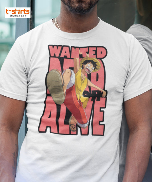 Wanted Dead or Alive Anime T-Shirt | Bold Kick Tee - Maroon - T-Shirts Online