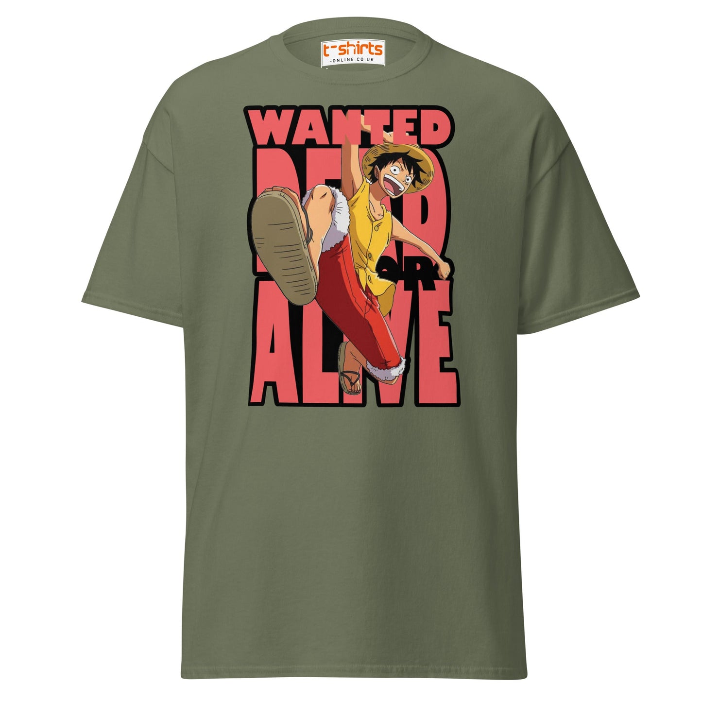 Wanted Dead or Alive Anime T-Shirt | Bold Kick Tee - Military Green - T-Shirts Online