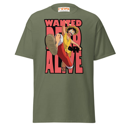 Wanted Dead or Alive Anime T-Shirt | Bold Kick Tee - Military Green - T-Shirts Online