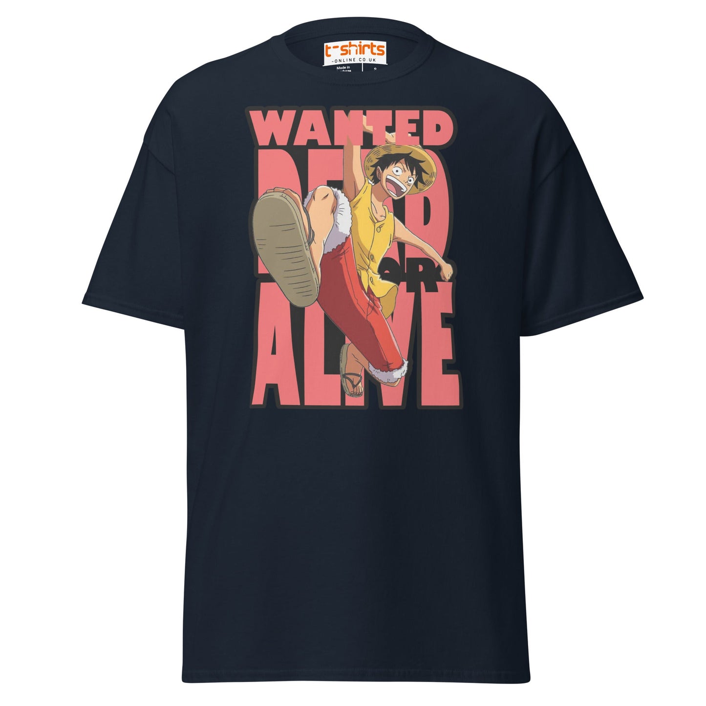 Wanted Dead or Alive Anime T-Shirt | Bold Kick Tee - Navy - T-Shirts Online