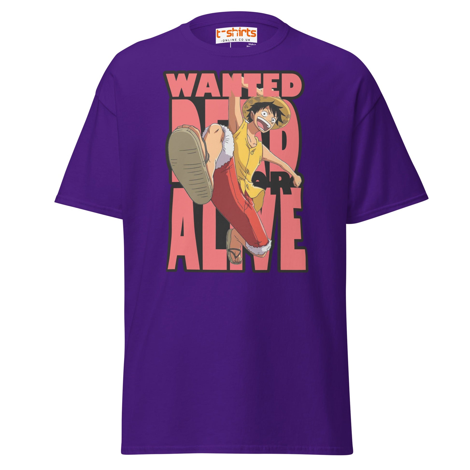 Wanted Dead or Alive Anime T-Shirt | Bold Kick Tee - Purple - T-Shirts Online