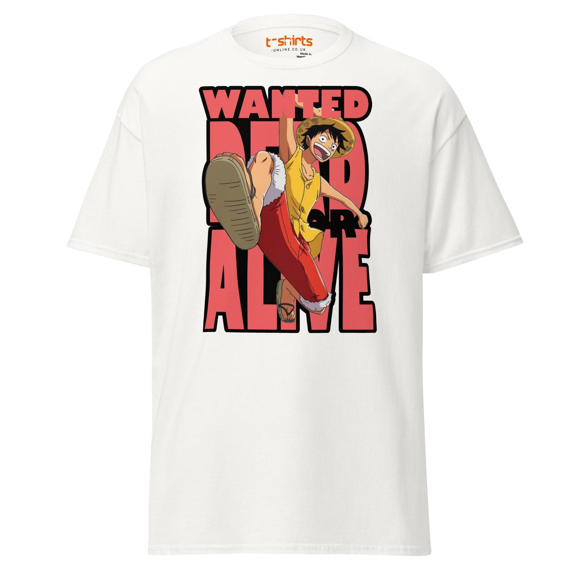 Wanted Dead or Alive Anime T-Shirt | Bold Kick Tee - White - T-Shirts Online