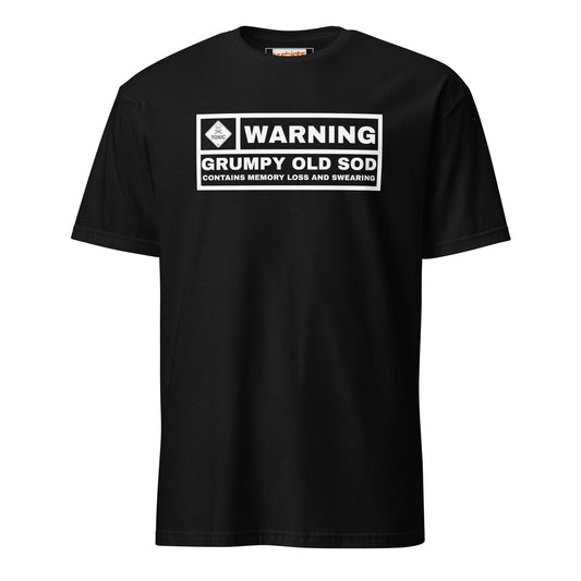 Warning! Grumpy Old Sod T-Shirt - Black - T-Shirts Online
