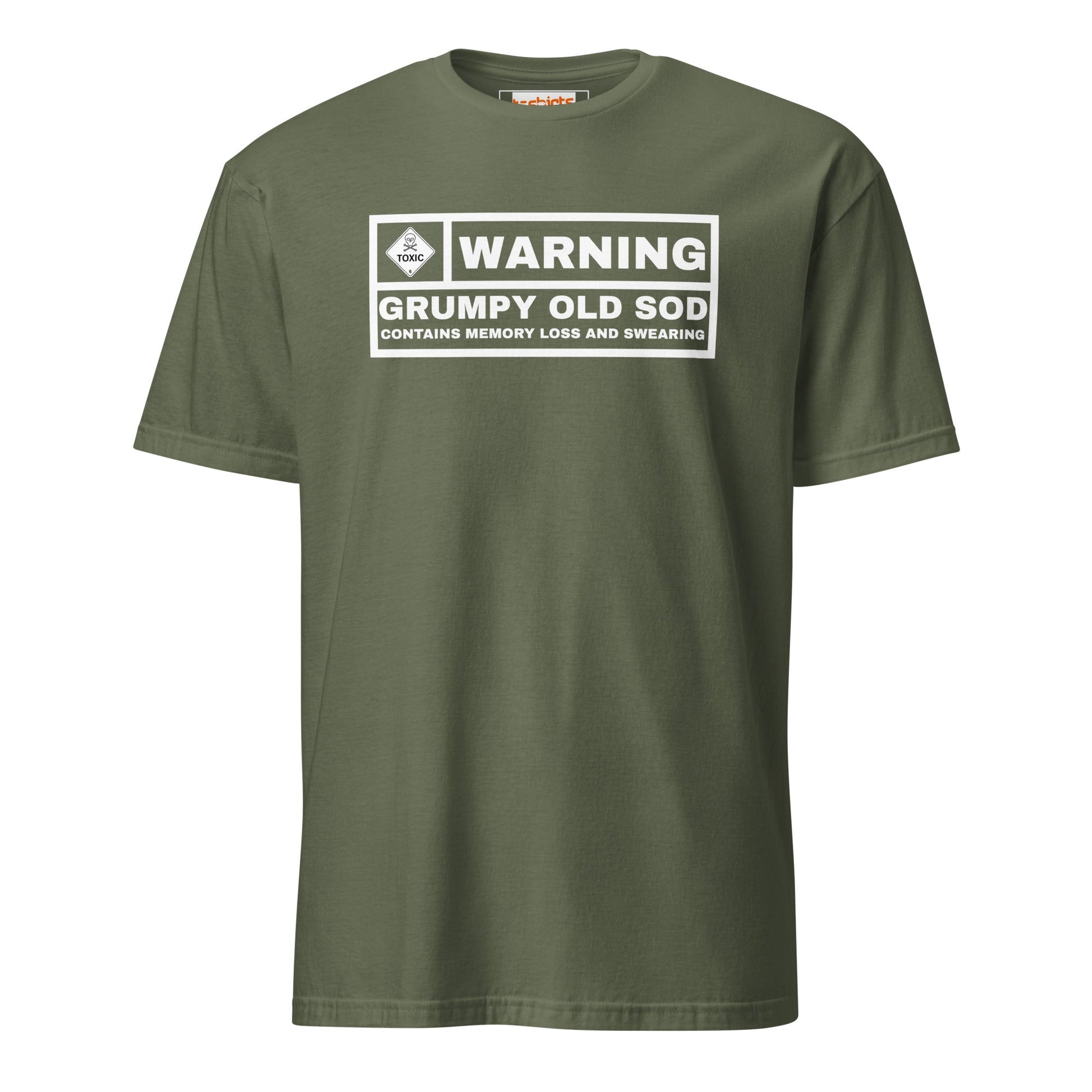 Warning! Grumpy Old Sod T-Shirt - Military Green - T-Shirts Online