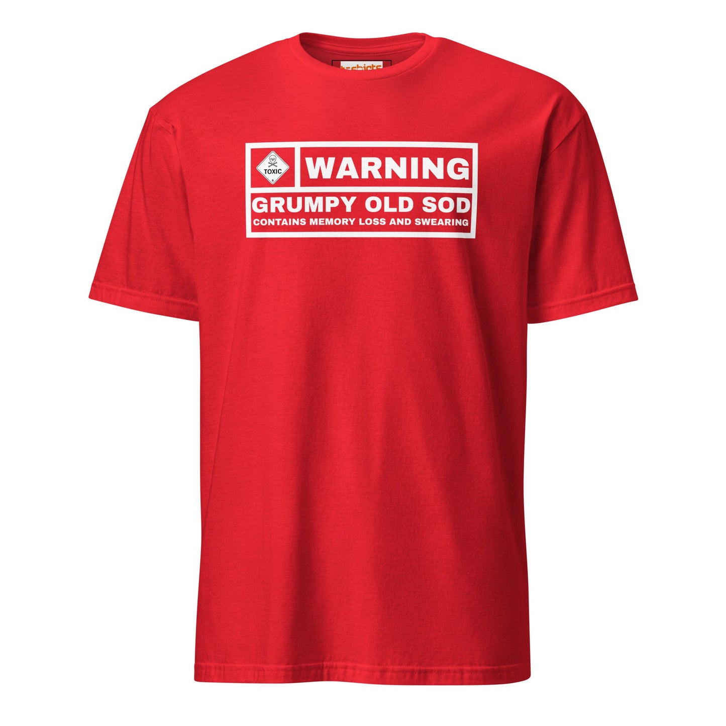 Warning! Grumpy Old Sod T-Shirt - Red - T-Shirts Online
