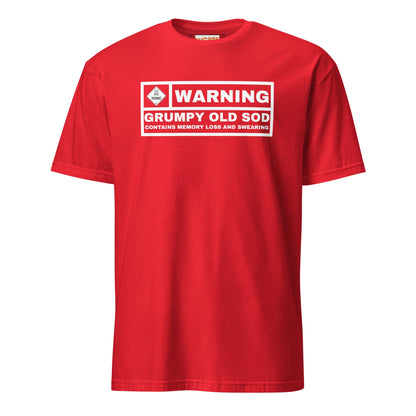 Warning! Grumpy Old Sod T-Shirt - Red - T-Shirts Online
